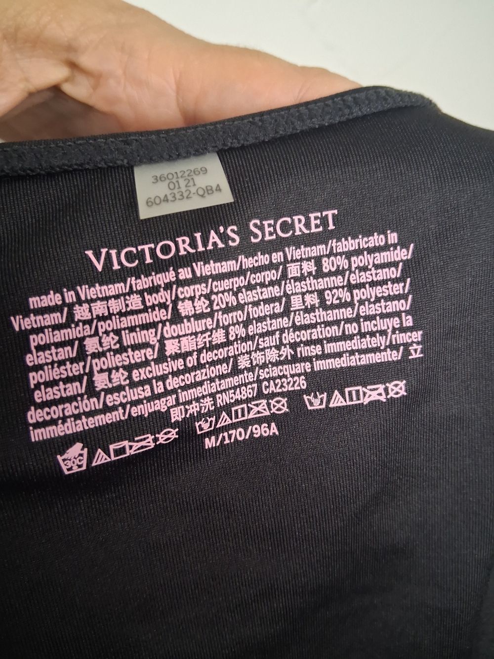 Victoria's Secret Black Rhinestone One Piece Swimsuit Size Medium | Plunge Neck - Picture 3 of 9